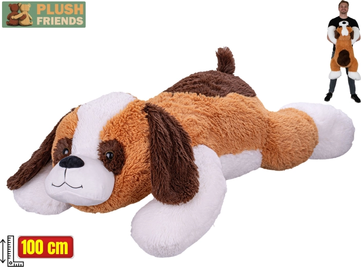 San Bernardo di peluche 100 cm – cucciolone disteso della collezione Plush Friends