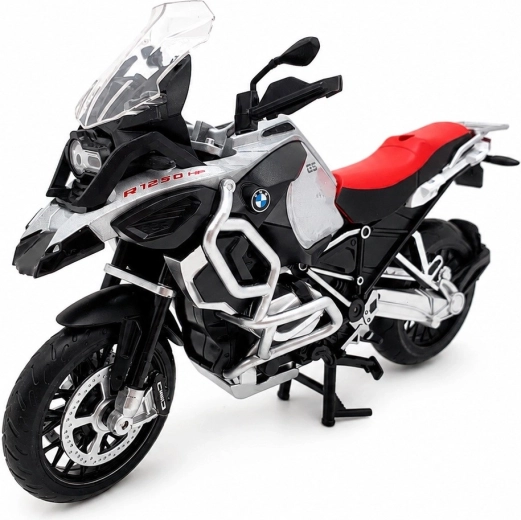 Modello di motocicletta MSZ BMW R1250GS Adventure argento 1:12 - 1 pezzo