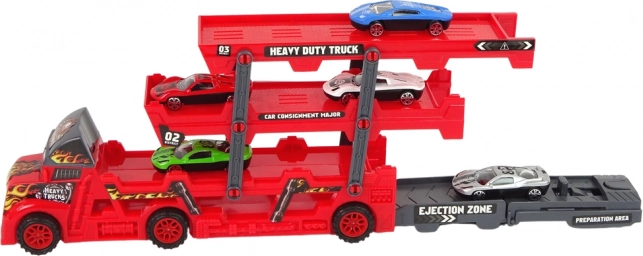 Camion con rampa rimovibile e lanciatore