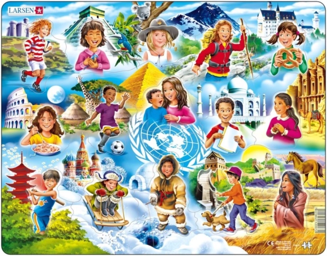 LARSEN puzzle Bambini nel mondo 15 pezzi