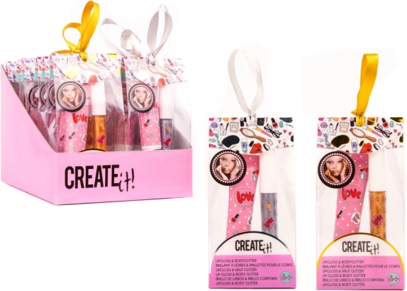 Lucidalabbra e glitter per il corpo CREATE IT! argento e oro