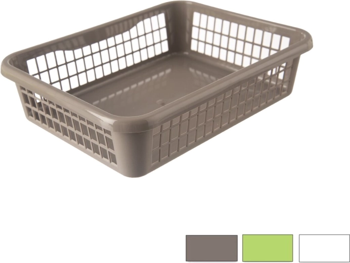 Cestino portaoggetti in plastica UH 25,5 × 19,5 × 6,5 cm, colori assortiti
