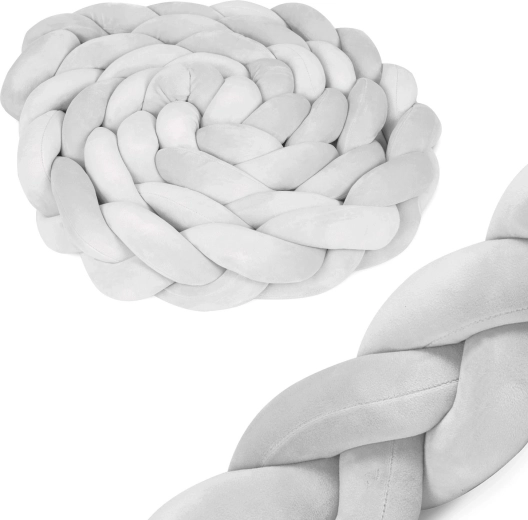 Ricokids paracolpi intrecciato protettivo per lettino blu-grigio 3 m