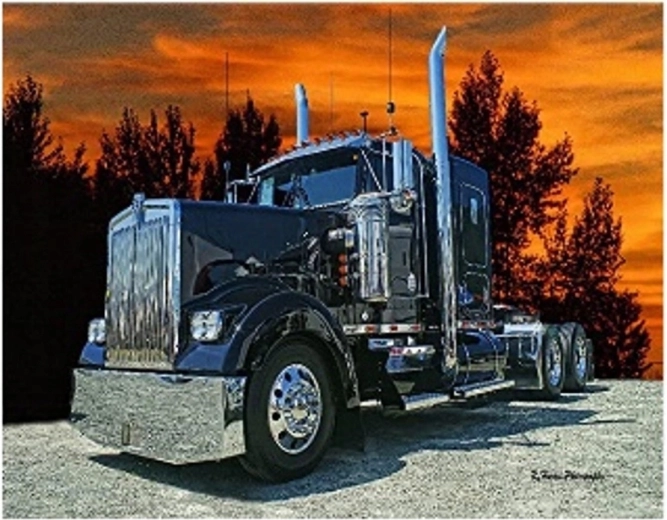 Pittura con numeri Camion blu scuro 40 × 50 cm