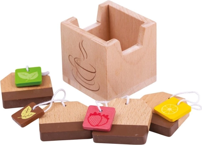 Bustine da tè in legno BIGJIGS TOYS per cucinetta dei bambini