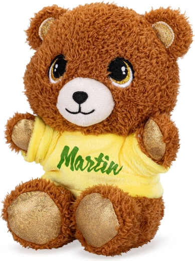 Orsetto di peluche 17 cm con maglietta stampata