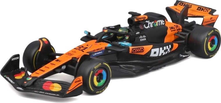 Modello Bburago F1 McLaren MCL39 (2025) Oscar Piastri #81 1:43 in box acrilico