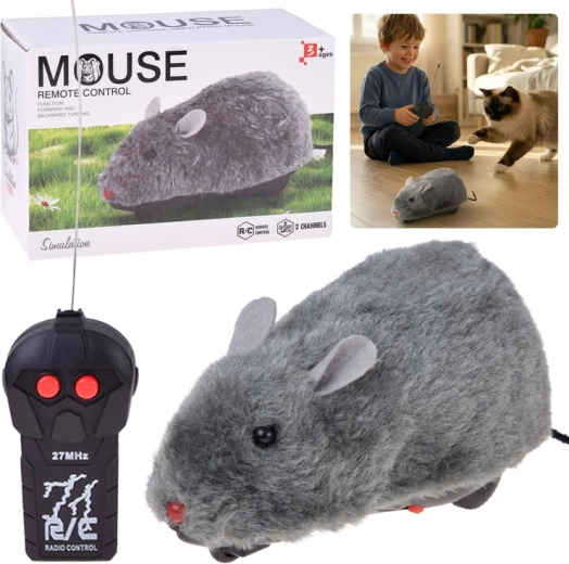 Topolino di peluche RC radiocomandato grigio 27 MHz