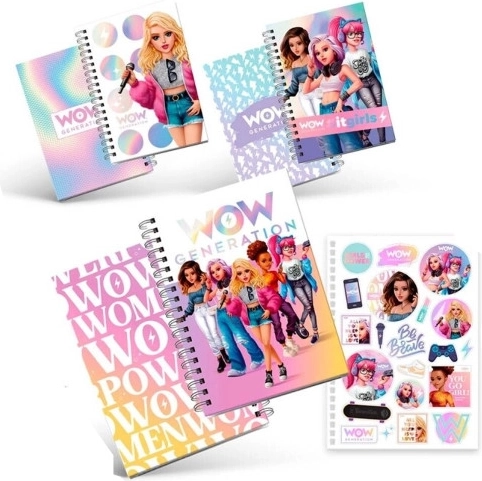 Quaderno ad anelli A5 80 fogli con copertina rigida WOW Generation Kids