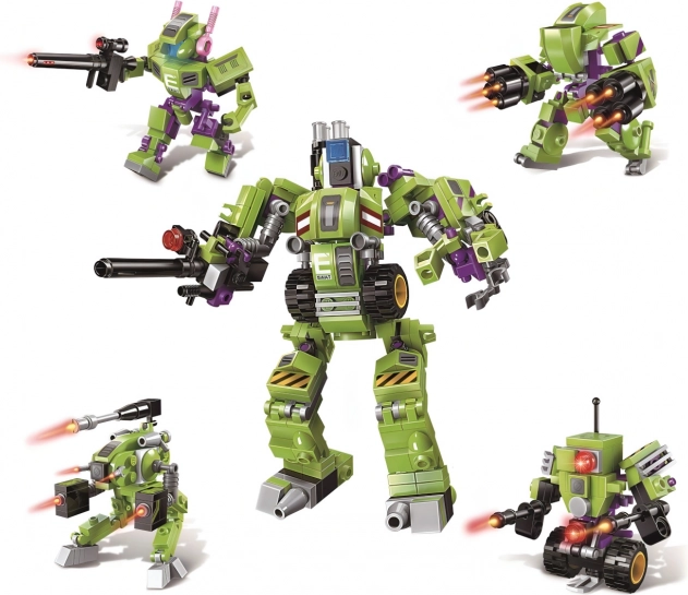 Qman Kit di costruzione robotico della polizia 4in1