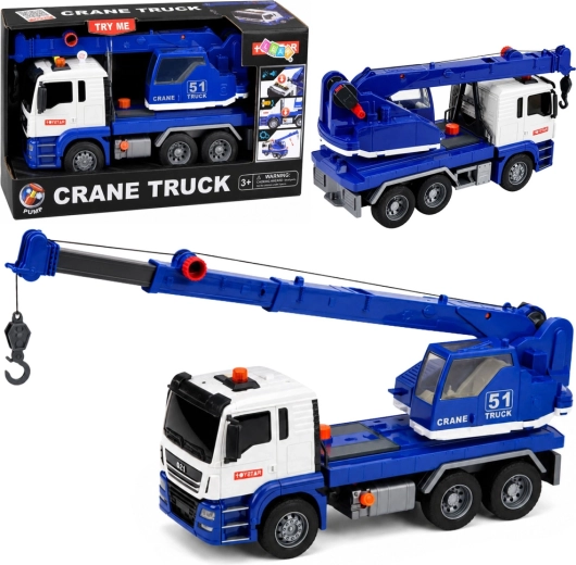 Camion gru da cantiere con luci e suoni blu