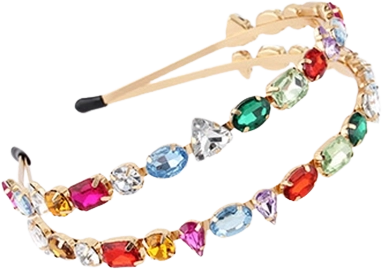 Cerchietto doppio rosa con gemme Sparkys