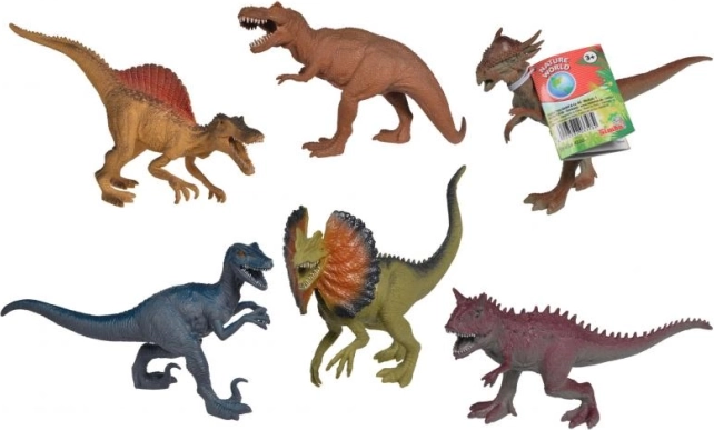 Dinosauro di gomma 17–22 cm, set di 6 specie