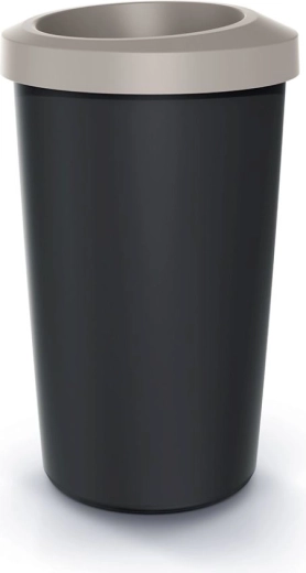 Pattumiera Compacta R Drop 35 l – plastica riciclata, coperchio beige chiaro