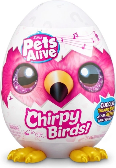 Uccellino di peluche parlante con suoni in un uovo misterioso ZURU Pets Alive (assortito)