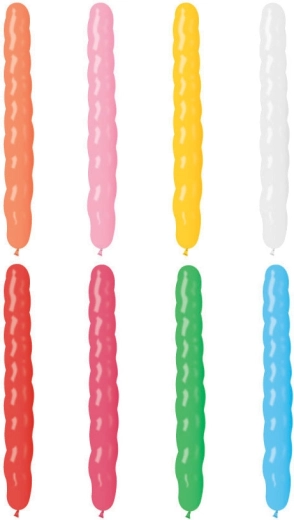 Palloncino lungo a spirale Gemar in colori pastello 8/25 cm - 1 pezzo