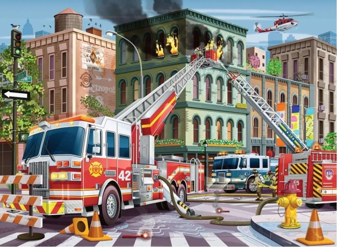 Puzzle Ravensburger Vigili del Fuoco in azione XXL 100 pezzi