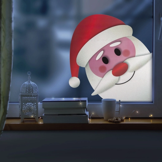 Decorazione natalizia per finestra Babbo Natale 28,5 × 27 cm