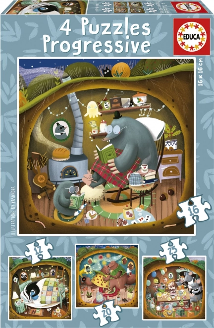 Puzzle Storie della Foresta 4 in 1