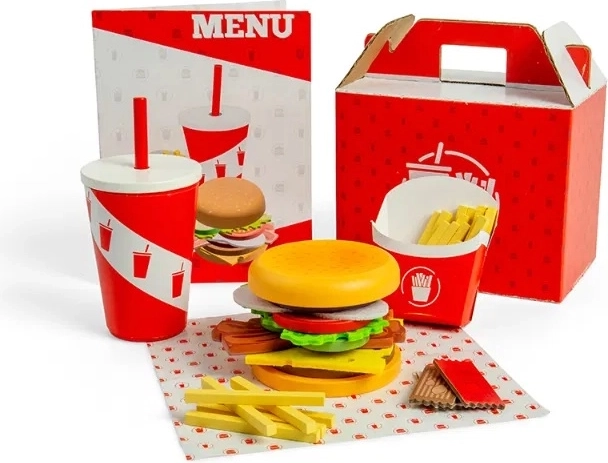 Bigjigs Toys Set Burger e Patatine per Bambini