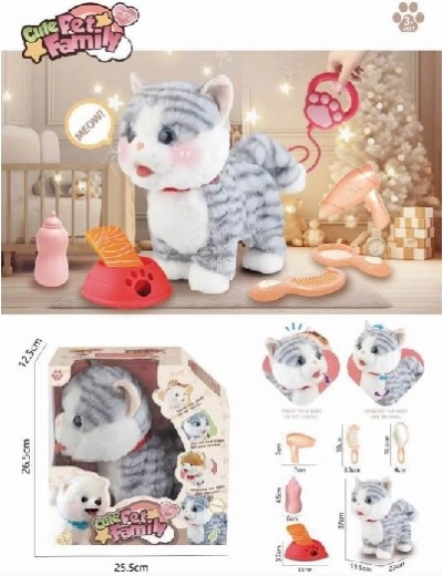 Gatto di peluche Bonifác a batteria