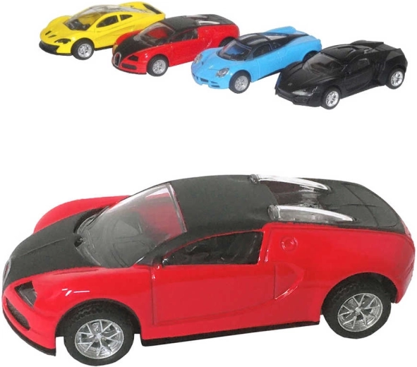 Macchinina sportiva in metallo con movimento a retrocarica 11 cm - 1 pezzo