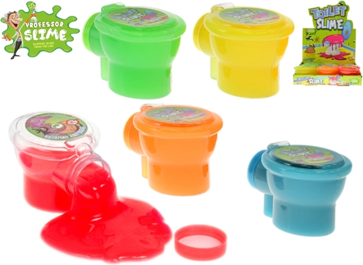Professor Slime toilette con slime 10 cm, 6 colori
