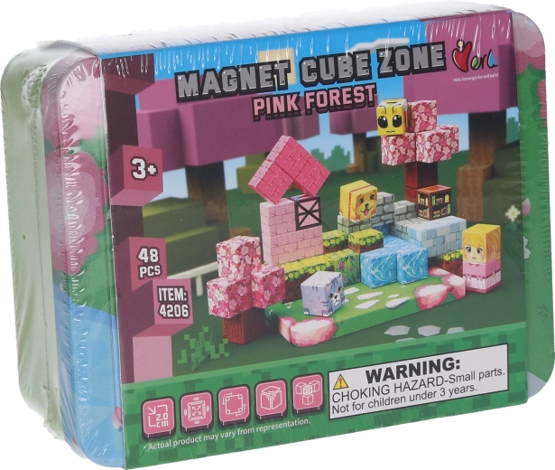 Costruzioni Magnet Cube Zone Pink forest 48 pezzi