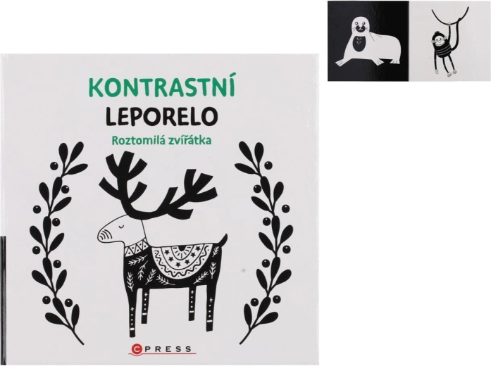 Leporello a contrasto animaletti carini 15,5 × 15 cm