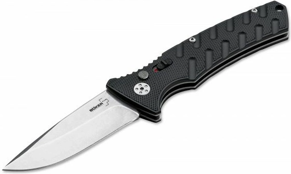 Coltello automatico Böker Plus Strike Drop Point Black, 8,5 cm