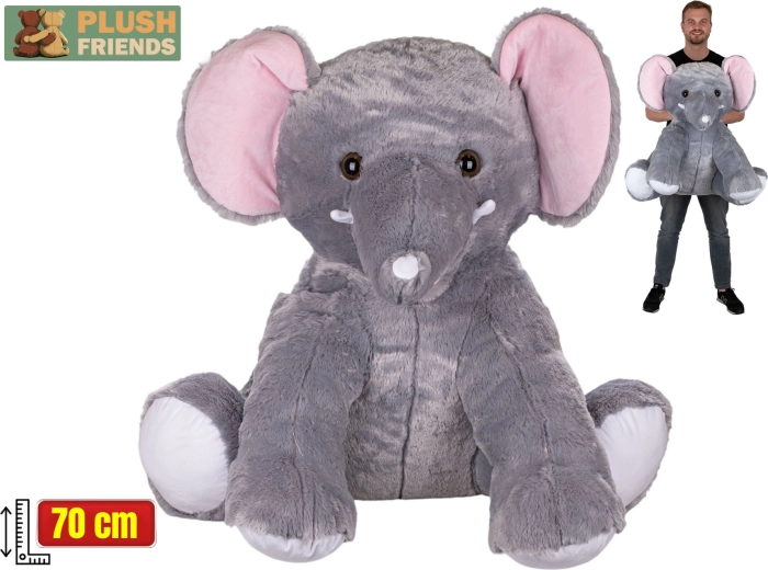 Plush Friends Elefante di peluche seduto 70 cm