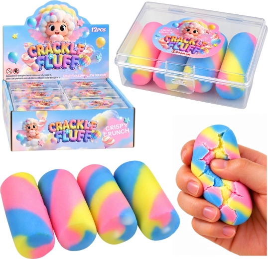 Caramelle antistress sensoriali da schiacciare con effetto croccante in scatola - 4 pezzi