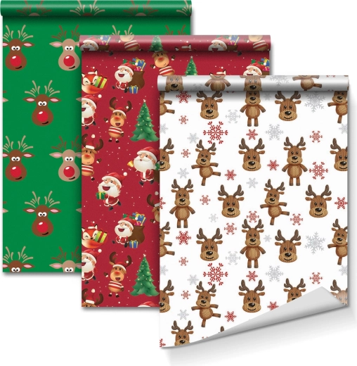 Carta da regalo con tre motivi 70 × 150 cm