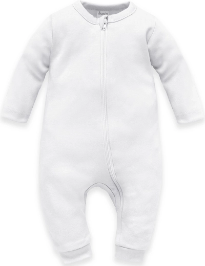Pinokio tutina neonato con zip senza piedini Lovely Day bianca, taglia 56