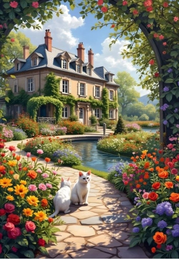 Puzzle Alipson arco fiorito presso il cottage 1000 pezzi