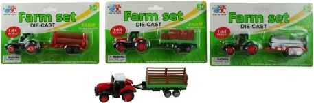 trattore con rimorchio in metallo e plastica 16,5 cm