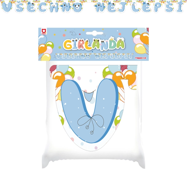 Ghirlanda di carta Tutto il meglio blu