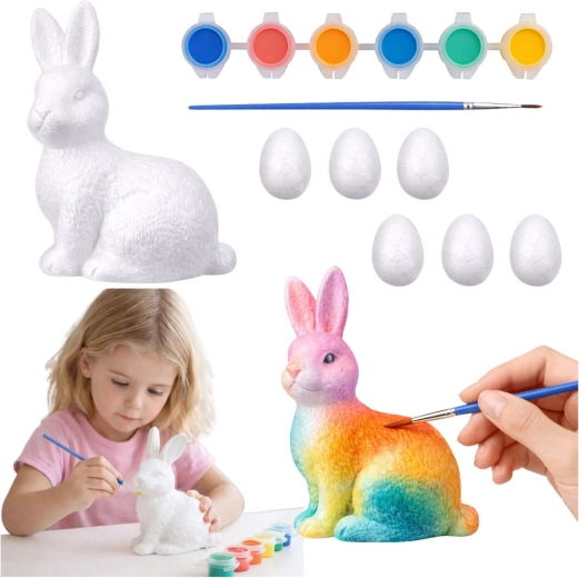 Set creativo pasquale per dipingere uova e coniglietto