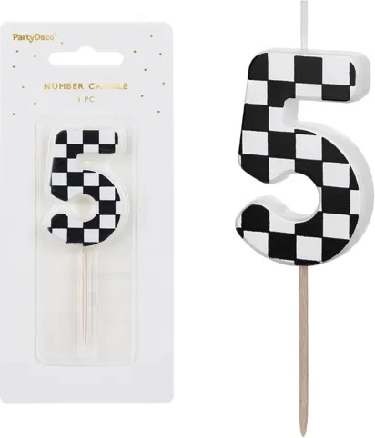 Candela per torta di compleanno numero 5 (mix) 5,5 cm - 1 pezzo