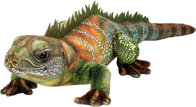 Lucertola di peluche verde-arancione 50 cm