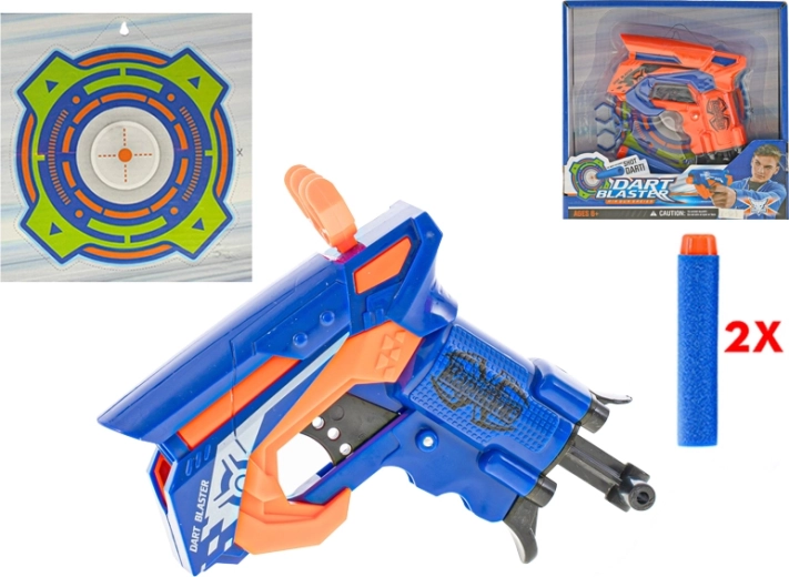 Pistola a carica con proiettili in gommapiuma e bersaglio 11 cm