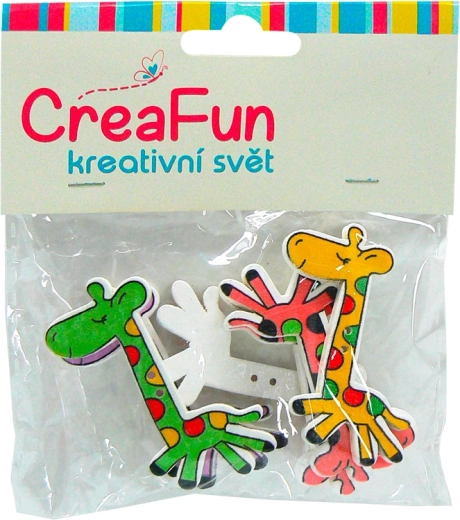 Bottoni in legno giraffa 6 pz 50 × 27 mm