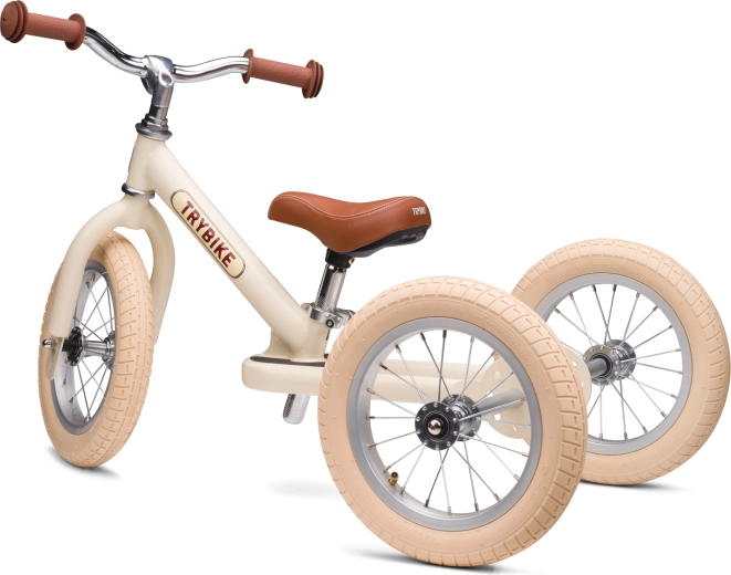 Trybike bicicletta senza pedali per bambini 2 in 1: triciclo e balance bike crema opaco