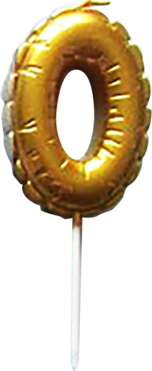 Candela per torta numero 0 oro 6 cm