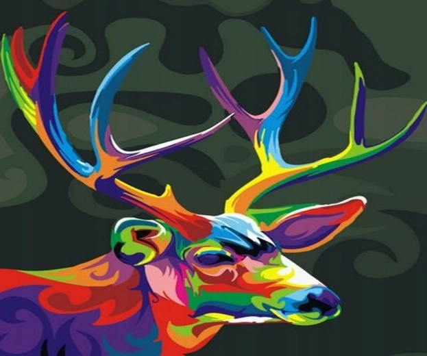 Pittura per numeri Cervo colorato 40 × 50 cm