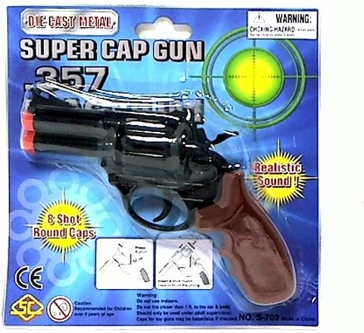 Pistola a capsule in metallo nero-argento