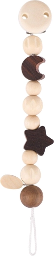 Goki catenella portaciuccio con motivo luna e stella, naturale - 1 pezzo