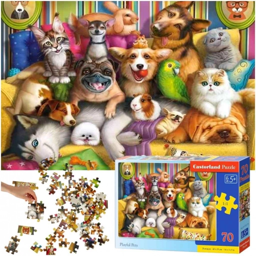 Puzzle 70 pezzi – animaletti giocherelloni CASTORLAND