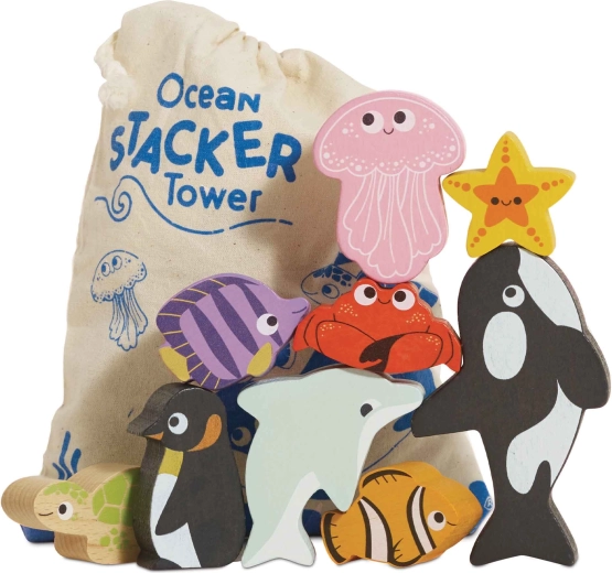 Le Toy Van figurine marine in legno – gioco a incastro per bambini