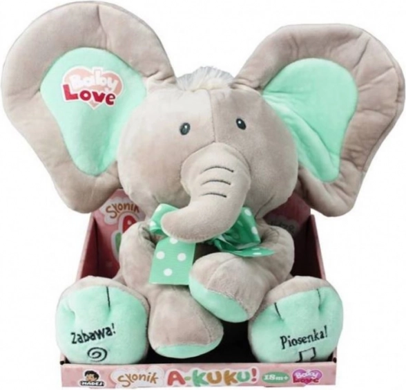 Elefante Interattivo A Kuku Beige E Menta 24 cm